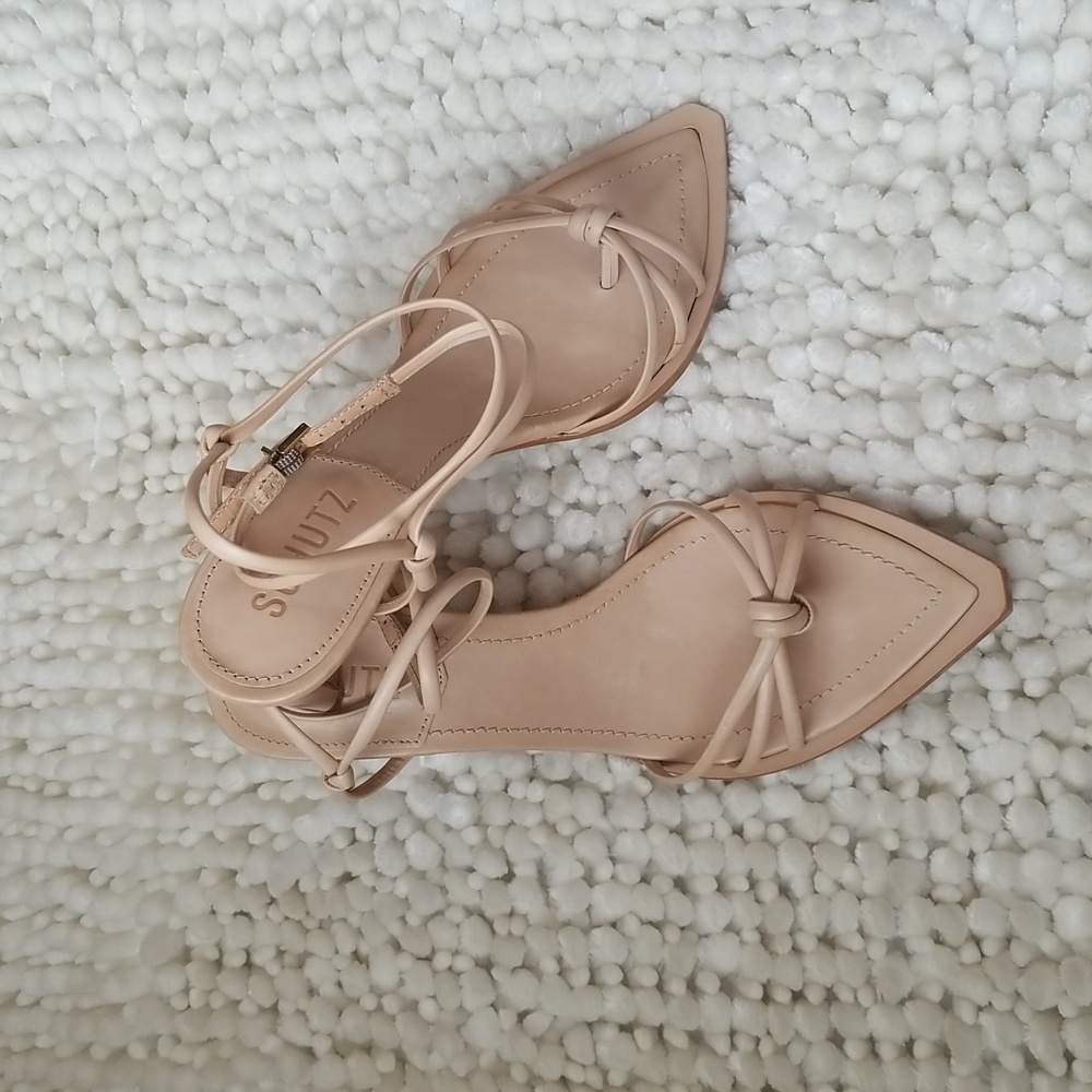 Schutz Abby Women Thong Sandal, Tan, Sz 6:5